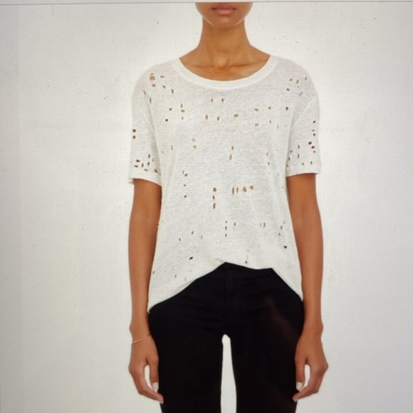 IRO 100% Linen T-Shirt Sweater Top Womens M Sunflower longline grunge Artsy Boho - Picture 2 of 9